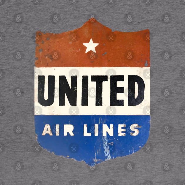 United Air Lines - Distressed, Vintage LuggageSticker by offsetvinylfilm